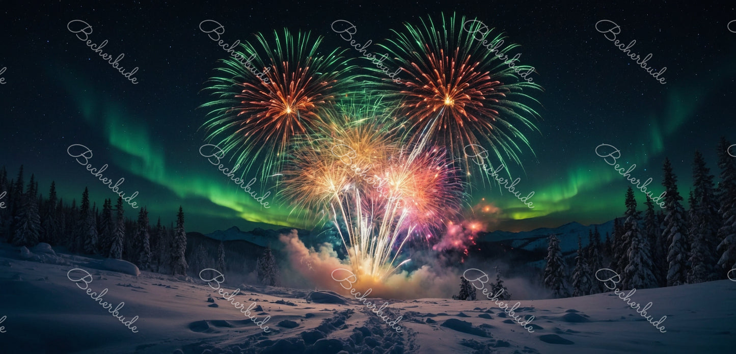 „Funkenregen über dem Schneemeer“