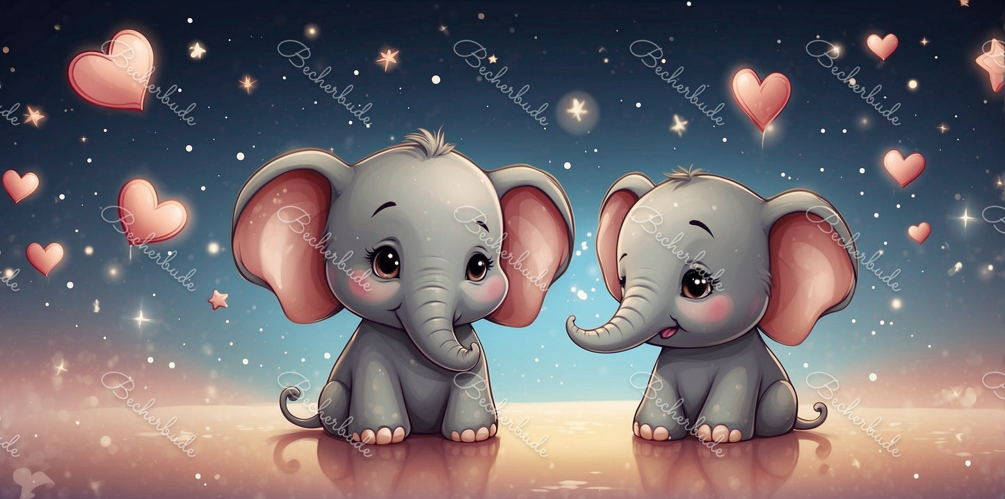 "Beste Freunde für immer – Zwei kleine Elefanten unter Sternen" 🐘🌟❤️
