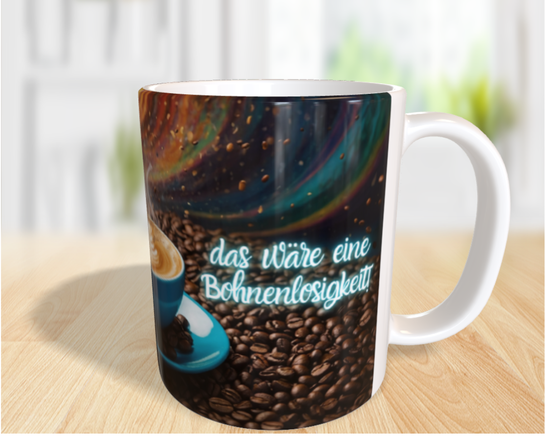 „Eine Tasse Kaffee, die das Universum in Ordnung bringt – Bohnenlosigkeit ausgeschlossen!“