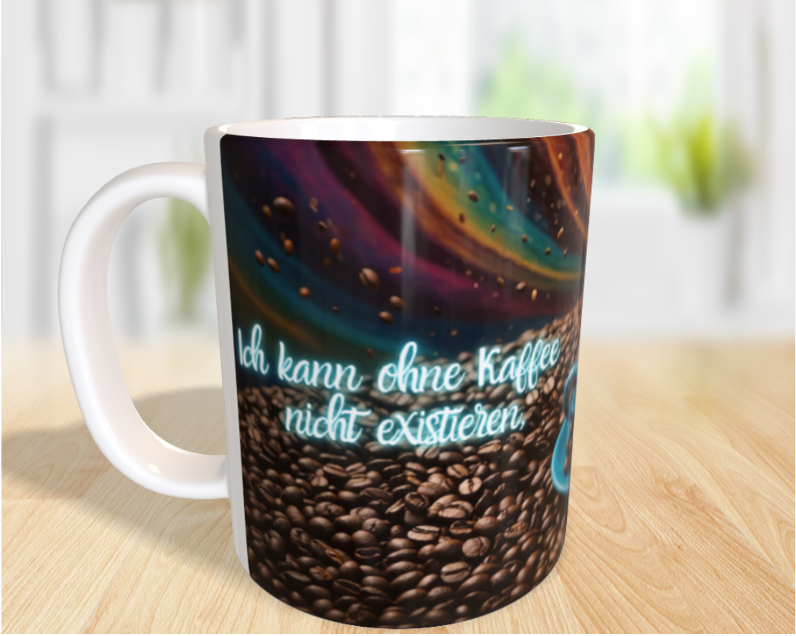 „Eine Tasse Kaffee, die das Universum in Ordnung bringt – Bohnenlosigkeit ausgeschlossen!“
