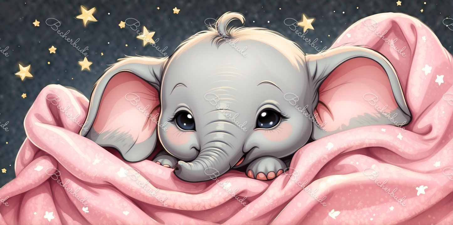 "Kuschelelefant unter Sternen – Gute Nacht, kleiner Freund!" 🐘✨❤️