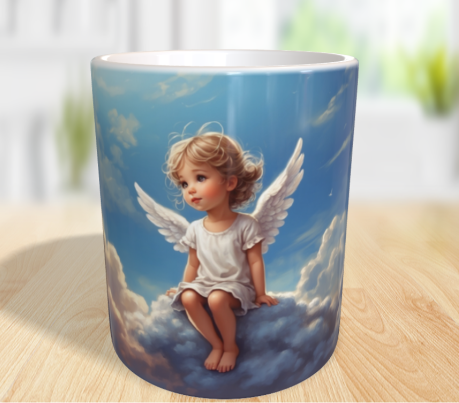 "Himmlische Unschuld – Ein kleiner Engel auf Wolkenreise" ☁️👼✨