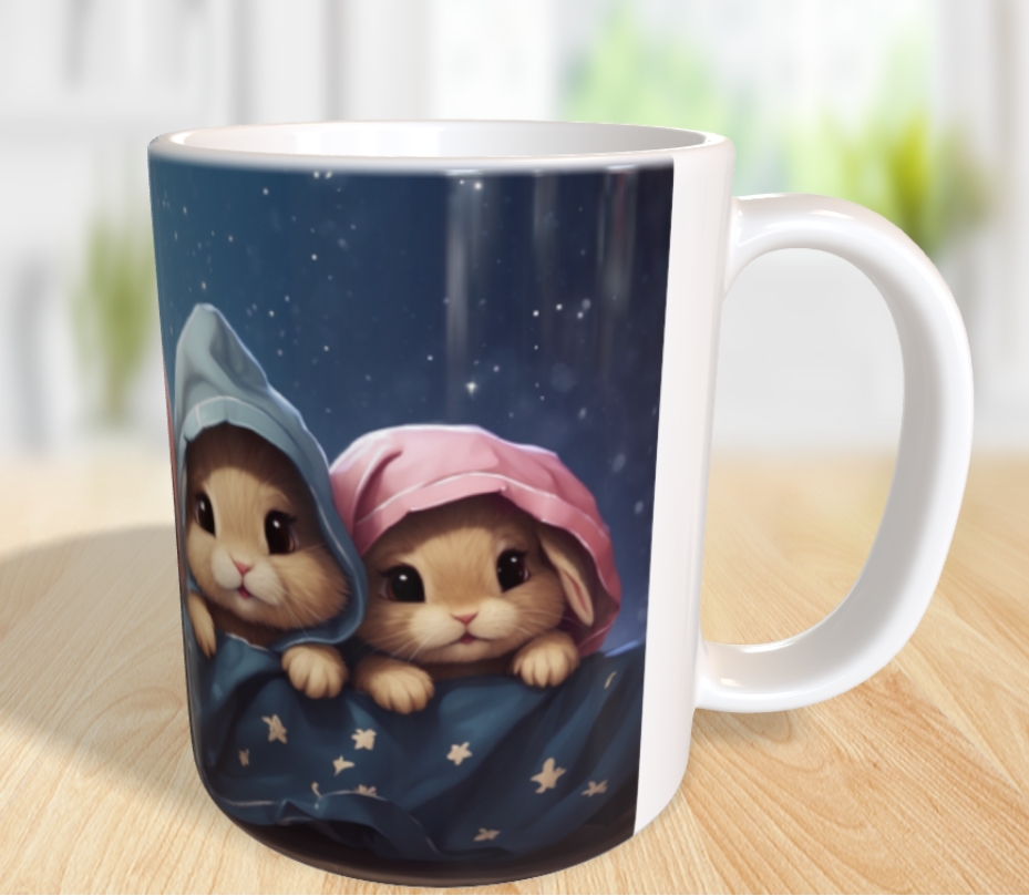 "Schlafenszeit im Sternenhimmel – Kuschelhasen auf Abenteuer" 🐰✨🌙