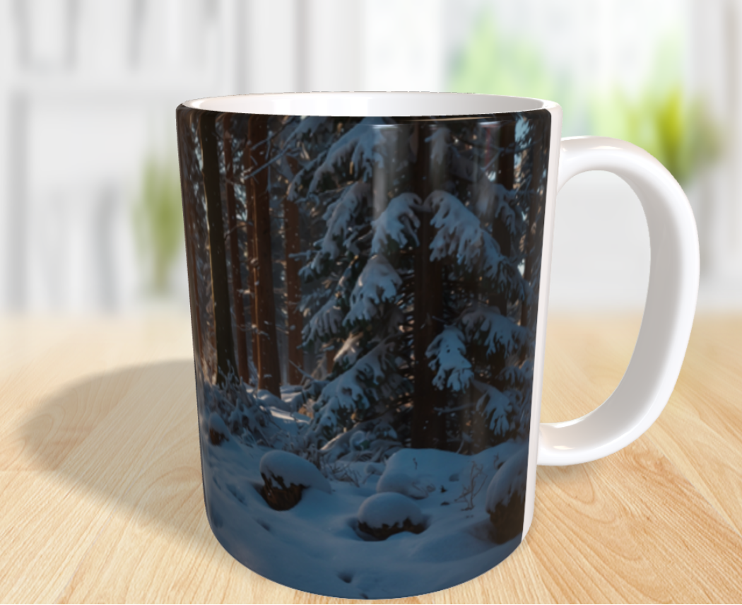 Magischer Wintermorgen im Wald