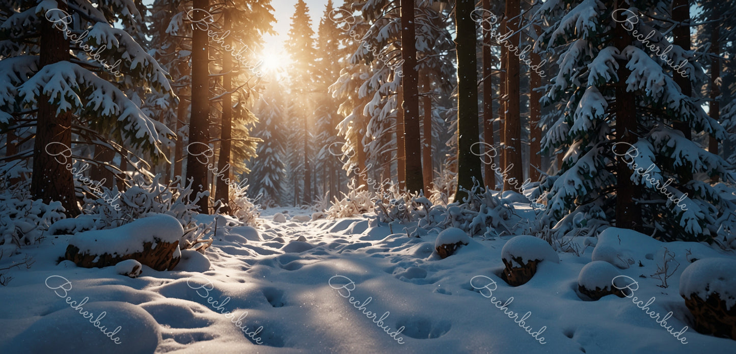 Magischer Wintermorgen im Wald