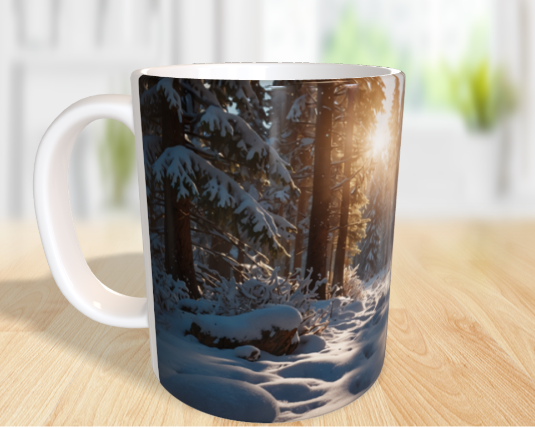 Magischer Wintermorgen im Wald