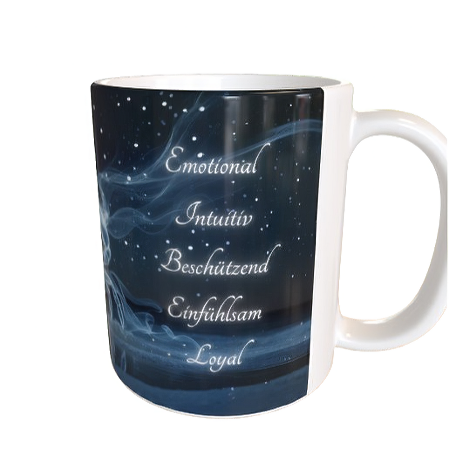 Sternzeichen Krebs als Tassenmotiv – astrologische Krebs-Tasse mit Eigenschaften: Emotional, Intuitiv, Einfühlsam – Geschenk für Juni/Juli-Geborene – 330ml Keramiktasse