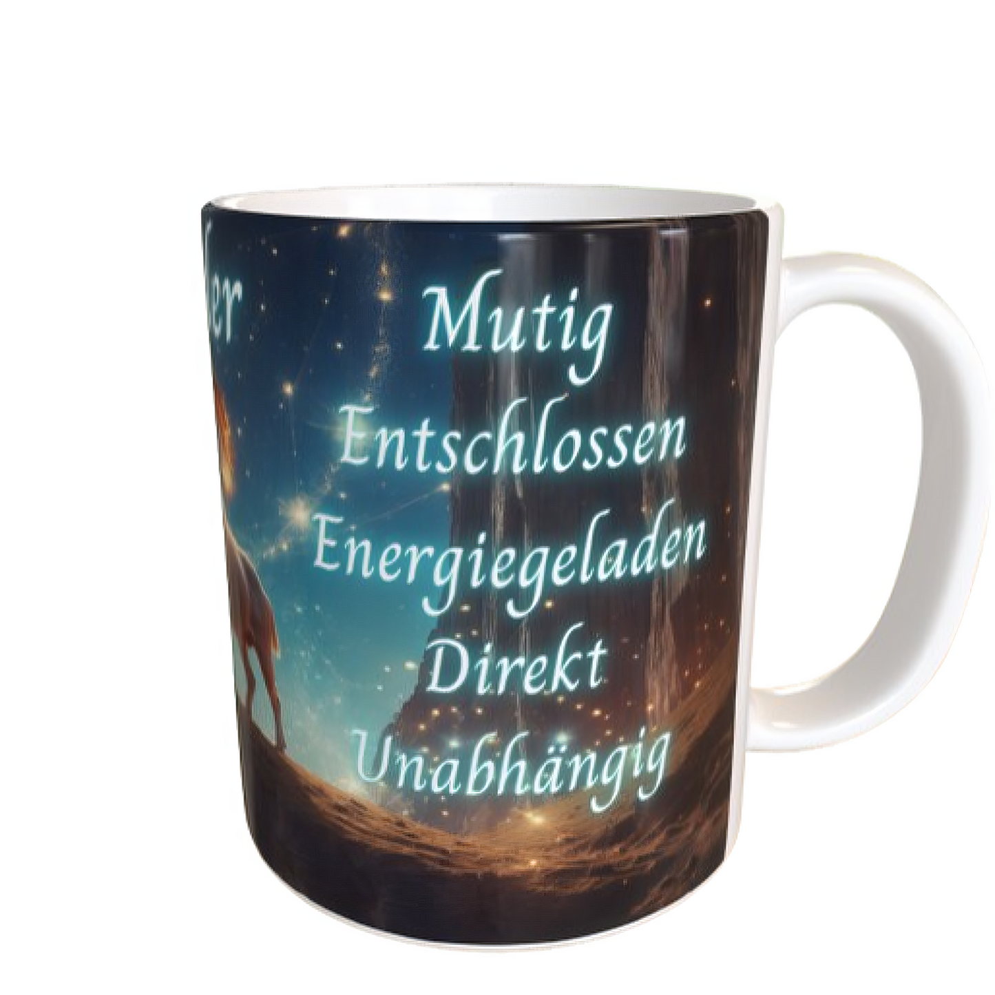 Sternzeichen Tasse WIDDER – 330ml – Astrologie Tasse mit Eigenschaften & Symbol – Geschenkidee für Widder-Geborene – Becherbude®