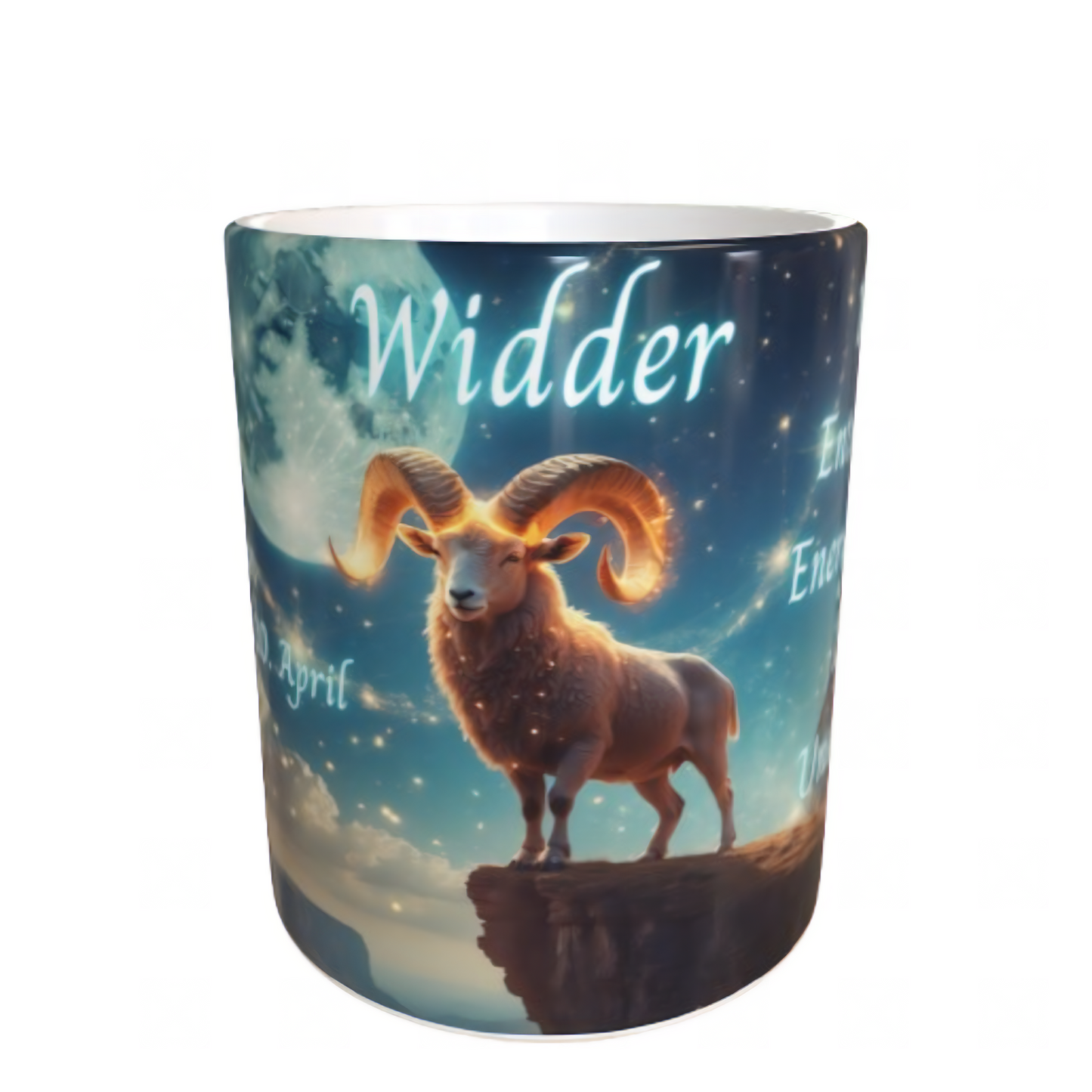 Sternzeichen Tasse WIDDER – 330ml – Astrologie Tasse mit Eigenschaften & Symbol – Geschenkidee für Widder-Geborene – Becherbude®