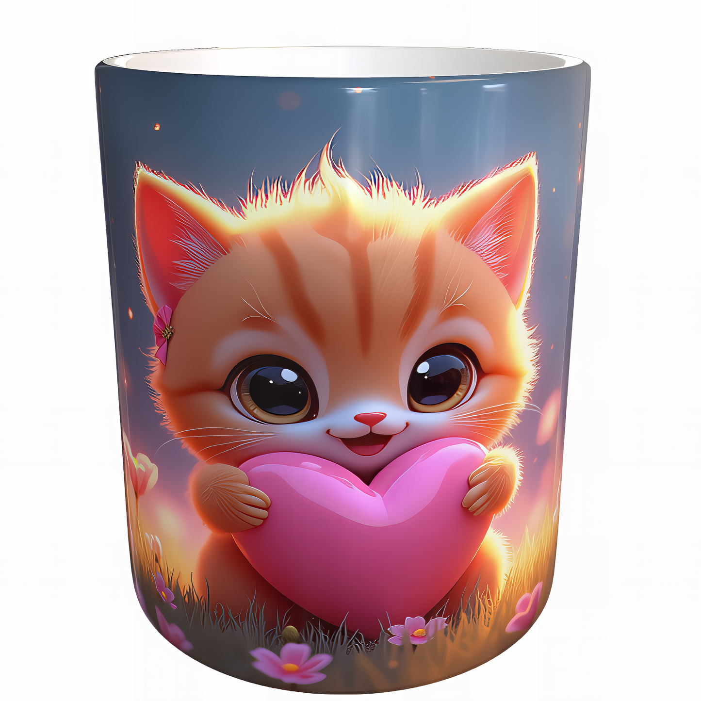 eine tasse voller liebe 🐾💕 süßes babykätzchen mit herz 🐱☕🌸