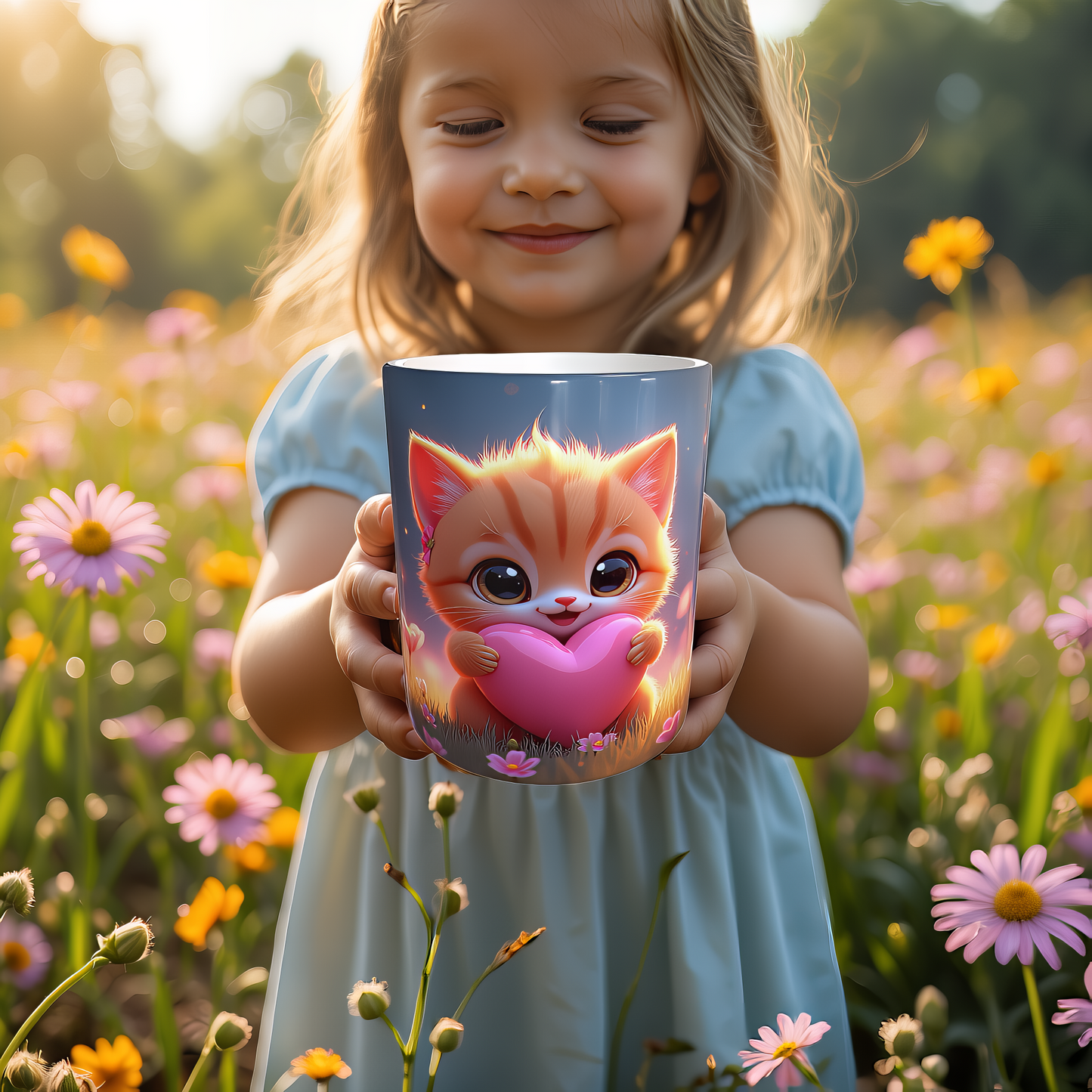 eine tasse voller liebe 🐾💕 süßes babykätzchen mit herz 🐱☕🌸