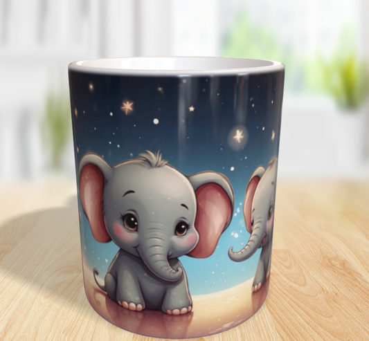 "Beste Freunde für immer – Zwei kleine Elefanten unter Sternen" 🐘🌟❤️