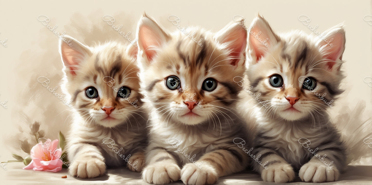 "Flauschige Trio-Liebe – Kätzchen zum Verlieben" 🐾❤️🌸