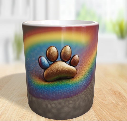 "Ein Pfotenabdruck im Regenbogen der Liebe"