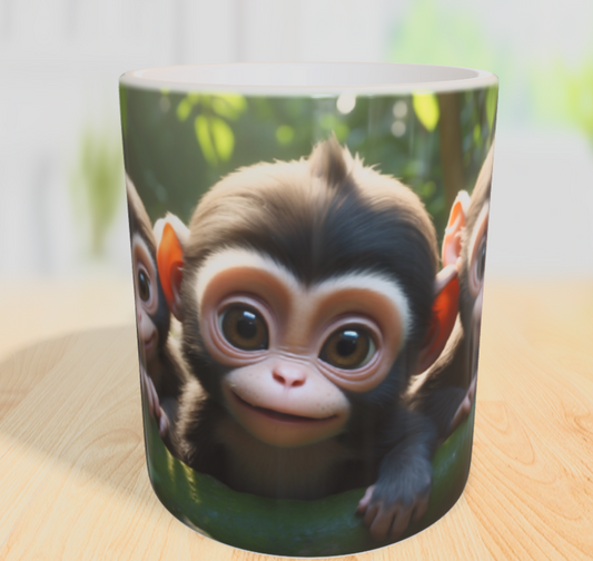"Drei kleine Herzen, vereint im Dschungel der Liebe" 🐒❤️